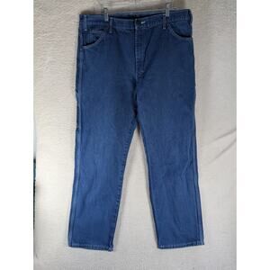Dickies Carpenter Jeans Mens 38x32 Blue Denim Relaxed Heavyweight Work